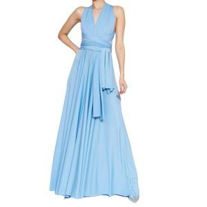 KikiRiki Sleeveless Multi-Way Convertible Maxi Dress Blue Size Medium NWT